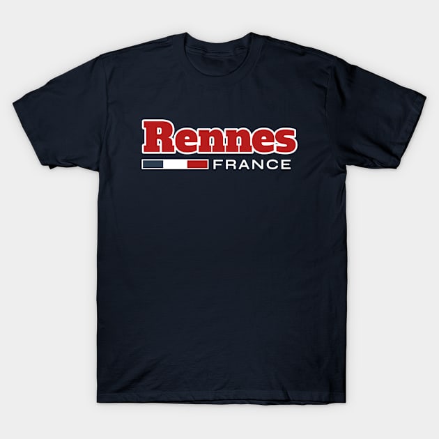 Rennes France Retro T-Shirt by urban-wild-prints